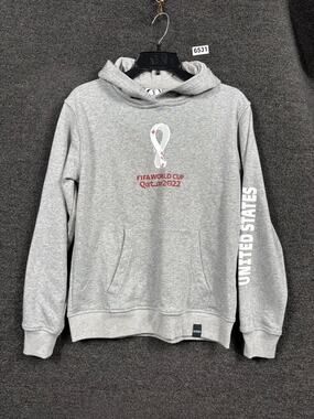 United States Hoodie Mens Small Gray FIFA World Cup Qatar 2022 Soccer Sweatshirt